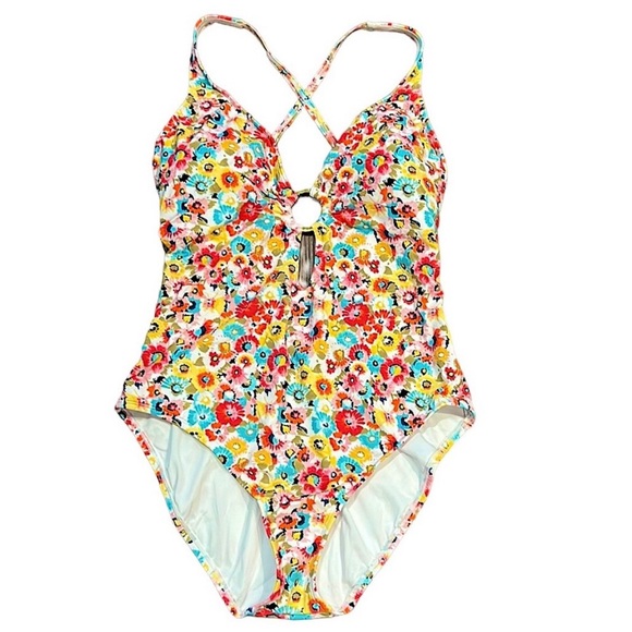 Bleu Rod Beattie Flower Hour Plunge One Piece - Picture 5 of 16